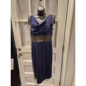 Maggy London Navy‎ Blue and Brown Dress